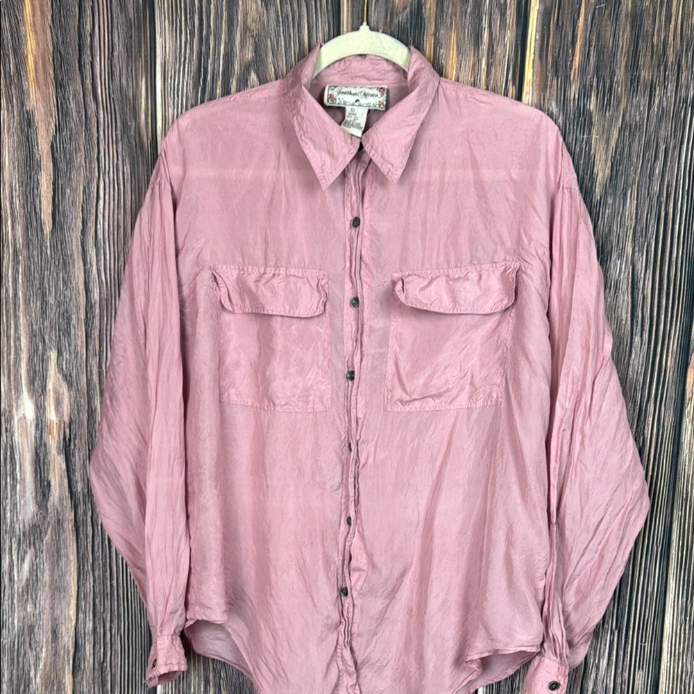 Vintage Pink Silk Blouse
